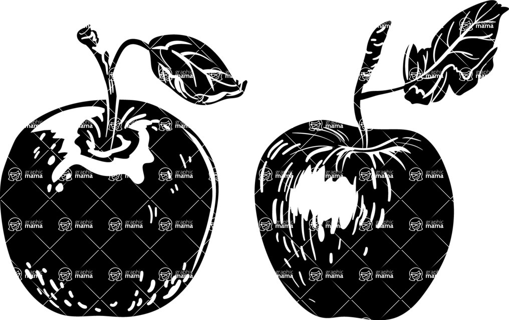 Vector silhouettes - Vector Apple Silhouettes Set